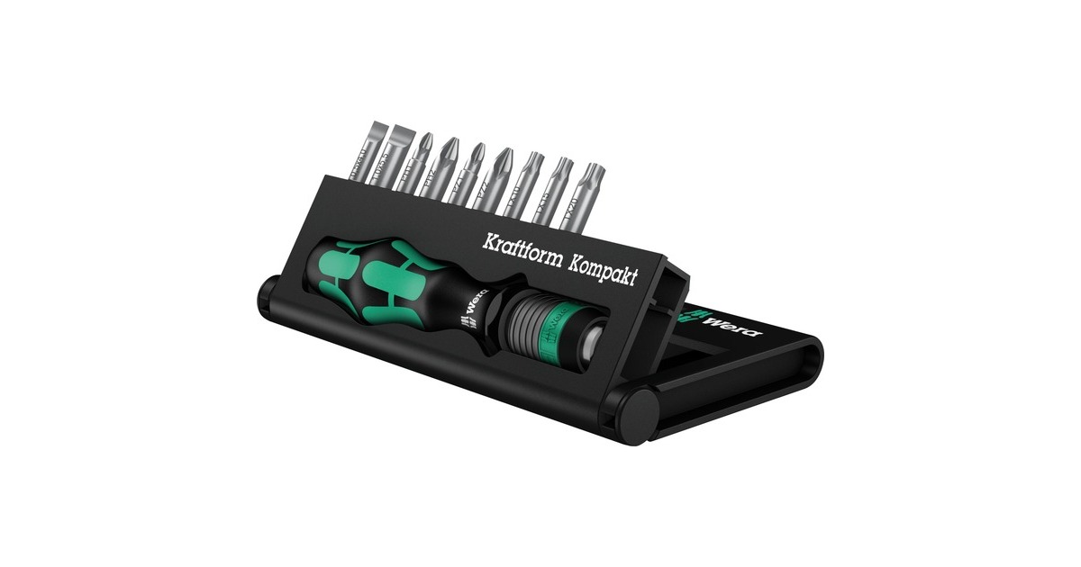WeraKraftform Kompakt 10 bitset  (Zwart/groen, 10-delig)
