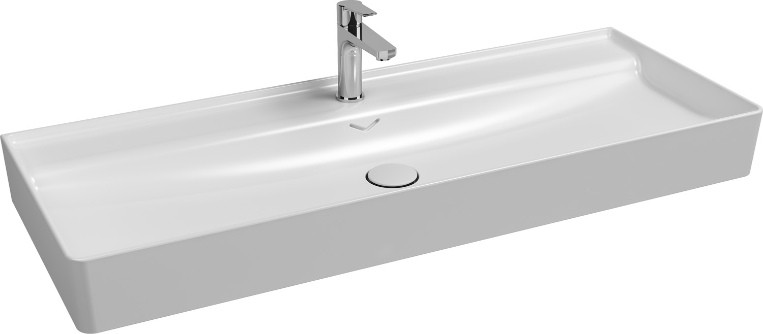 Isvea Vea opbouw wastafel met kraangat 120cm wit glans