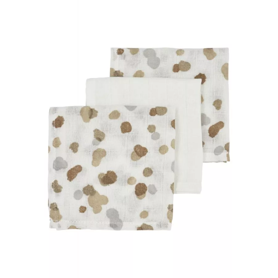 Meyco Musselin Spucktücher 3er Pack Mini Stains Neutral