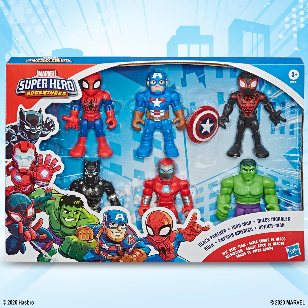 Playskool Heroes Marvel Superhelden-Abenteuer 12,5 cm Actionfiguren 6er-Pack