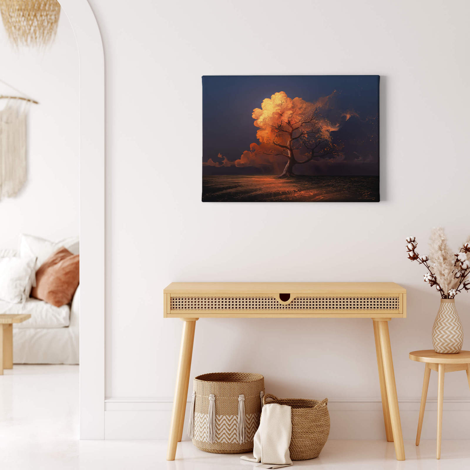 Leinwandbild SPÄTER HERBST - blau-braun - 70x50 cm