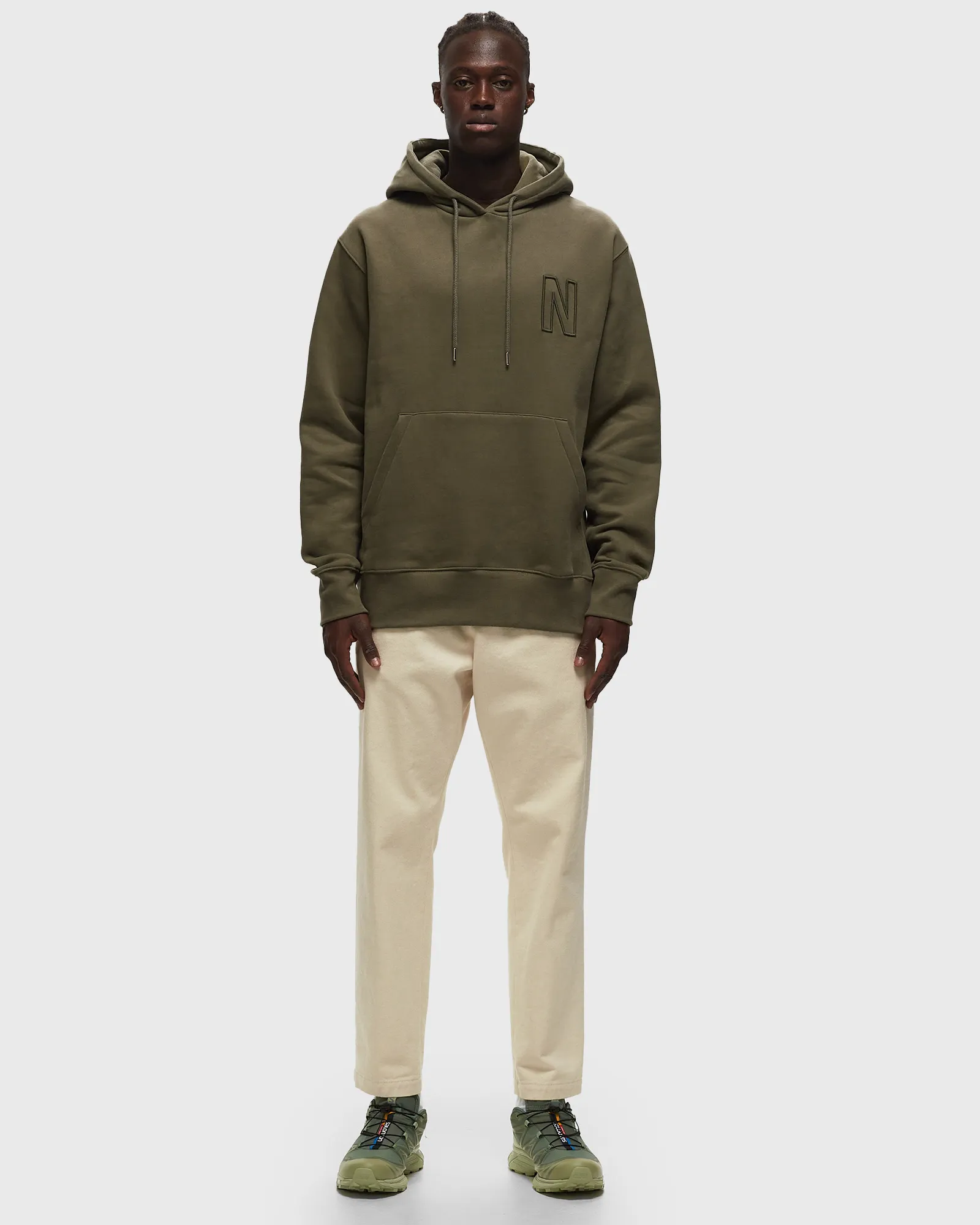 Norse Projects Arne Relaxed Organic Brushed Fleece N Logo Hoodie