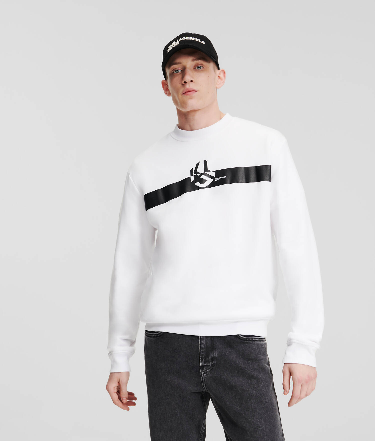 SWEAT-SHIRT RAYÉ KLJ MONOGRAM