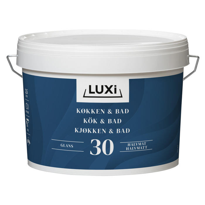Køkken & Bad 30 vægmaling lys grå 2,5 liter - Luxi