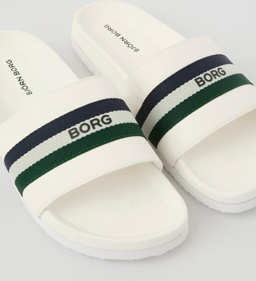 Björn Borg Heritage Badslipper Heren Met Strepen Wit