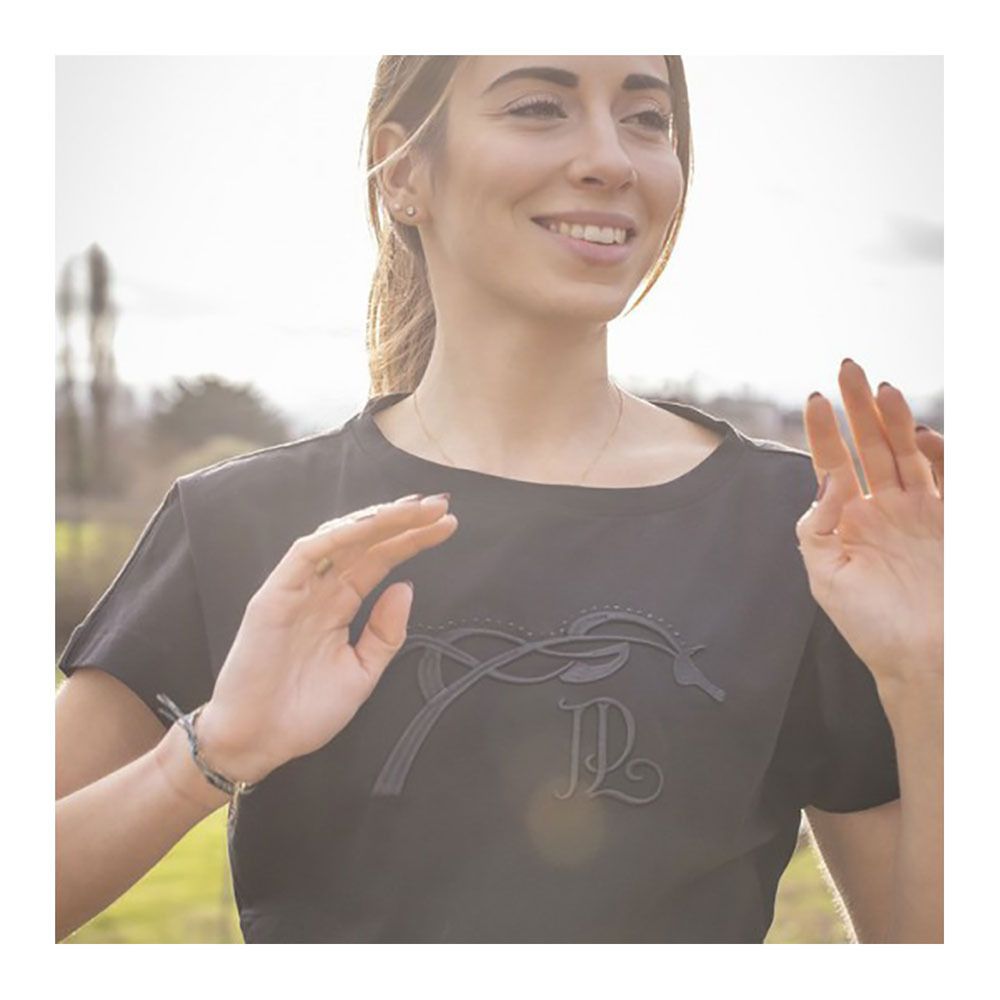 Pénélope POPPY STRASS - Tee-shirt Femme noir