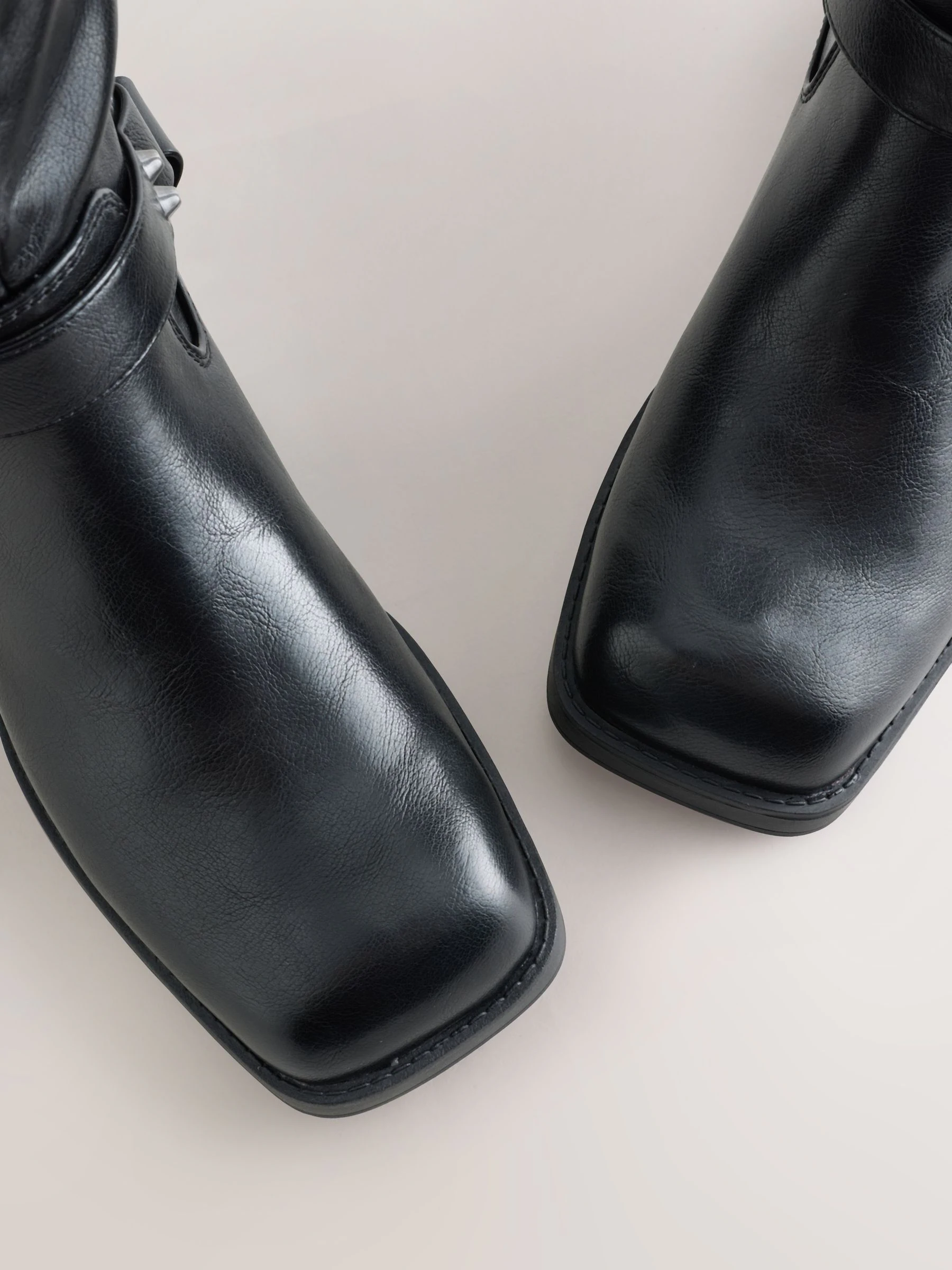 Zwart - Forever Comfort® Knee High Biker Boots