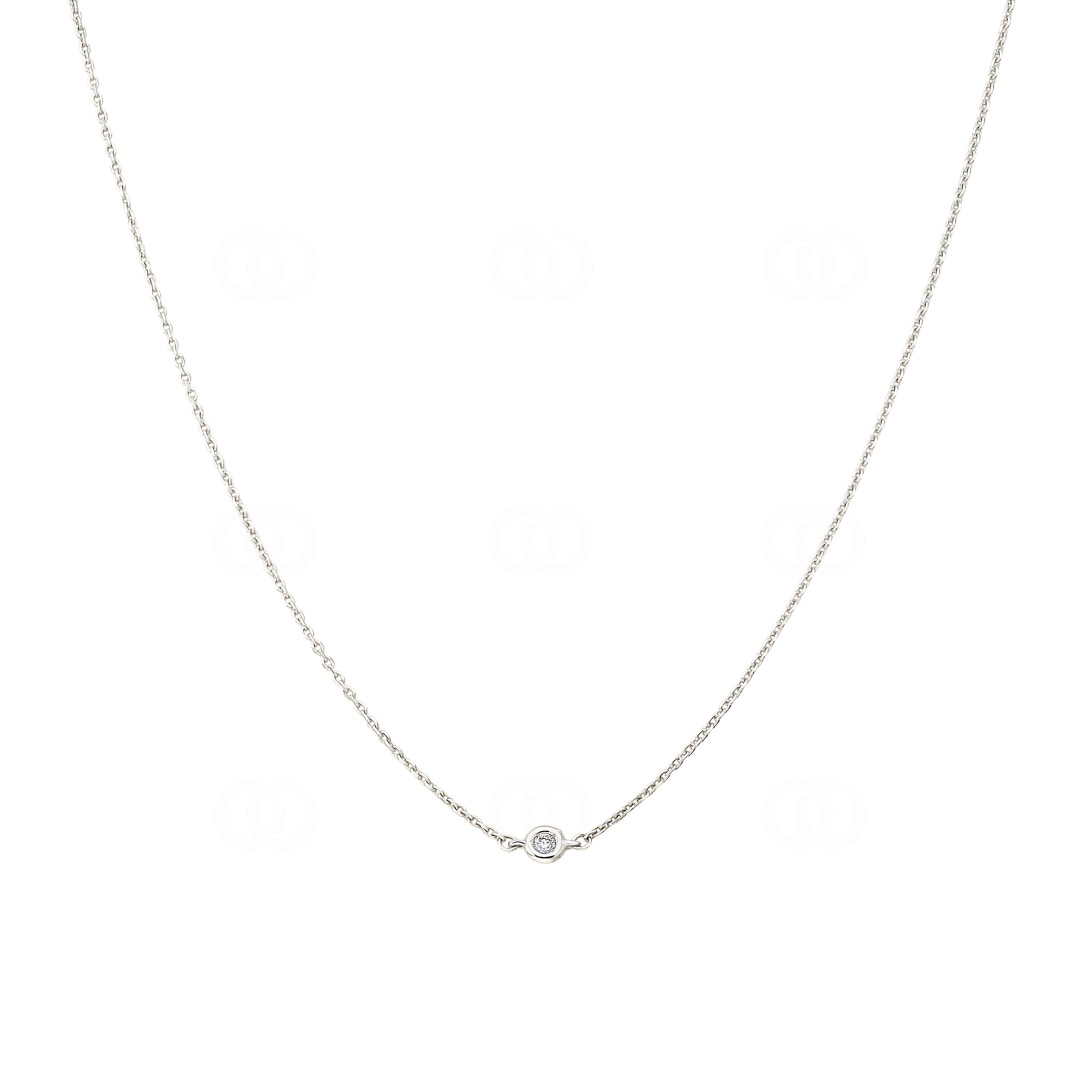 Collier mit Anhänger 750/18 K Weissgold mit Diamant 0.03 ct H/si by CHRISTIAN