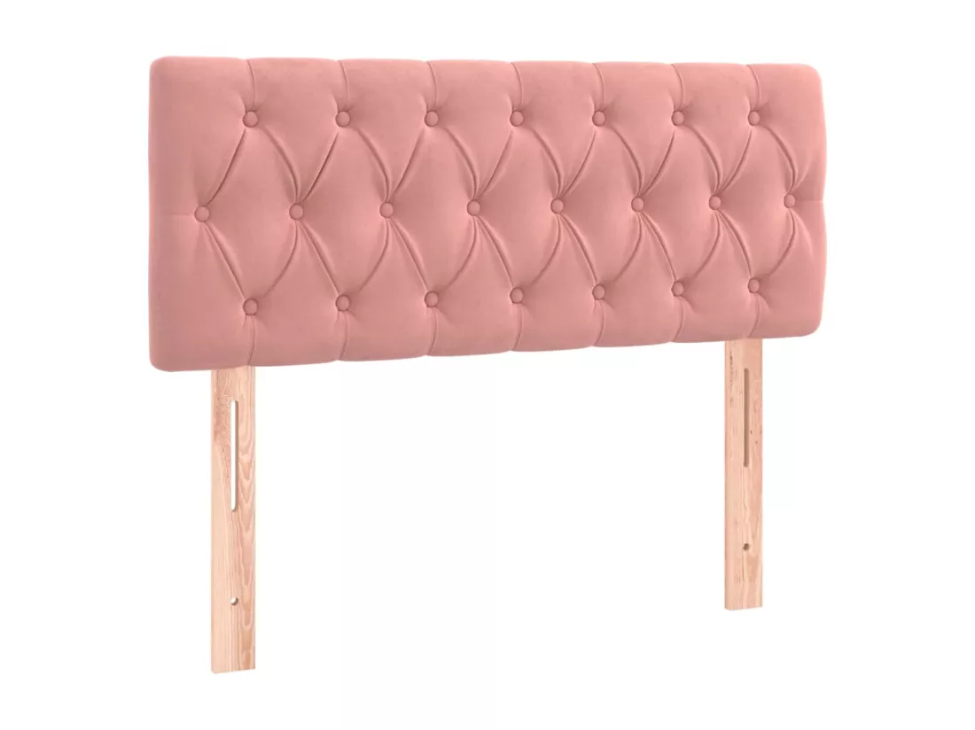 Sommier tapissier avec matelas et LED Rose 90x190 cm Velours