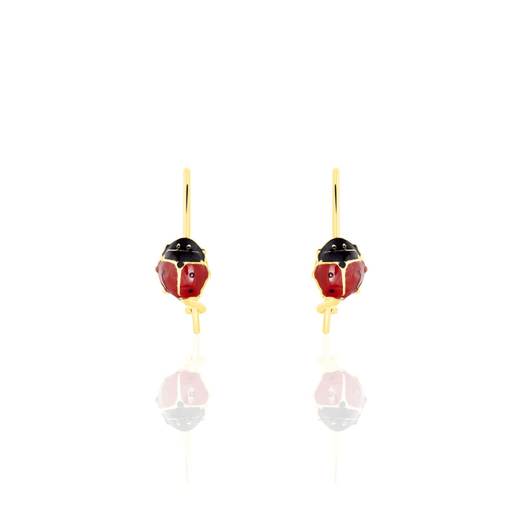 Boucles D'oreilles Pendantes Helidie Coccinelle Or Jaune