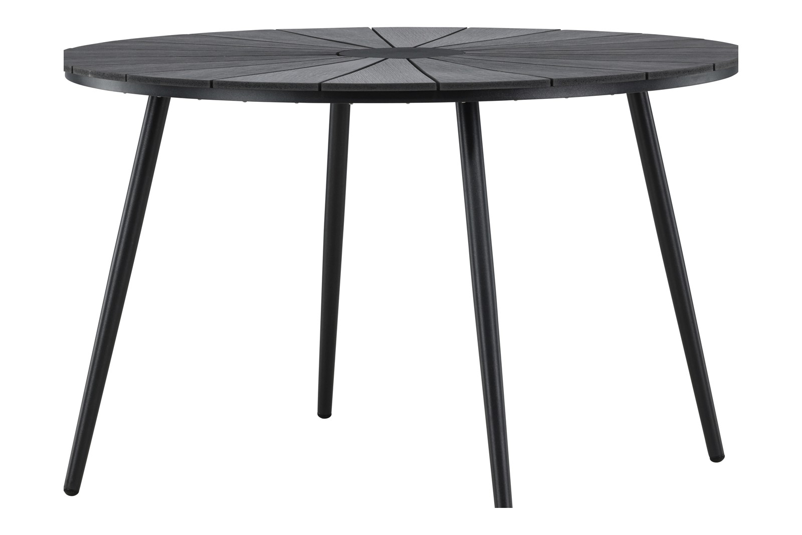 San Vito spisebord Rundt hagebord med sortlakkert understell med sort plate