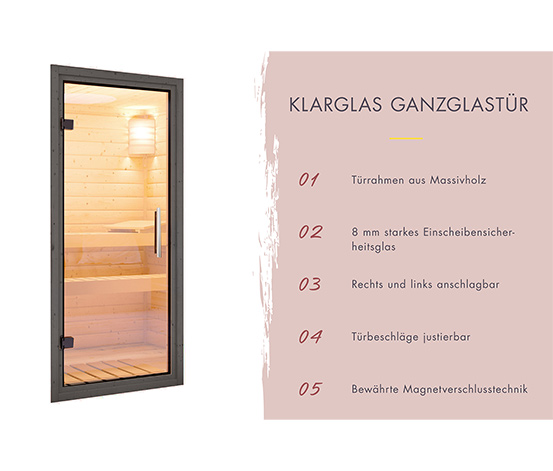 Karibu Hybrid-Saunahaus »Alice 3«, anthrazit