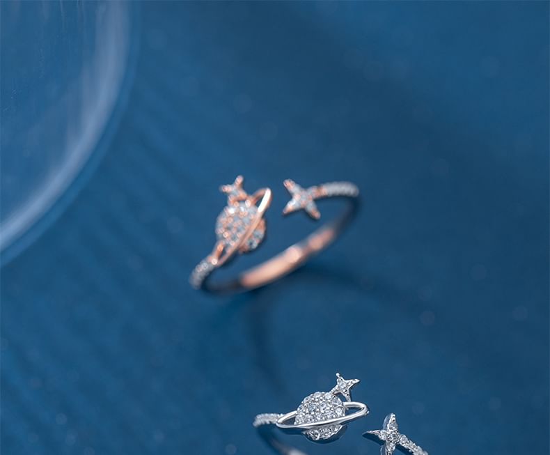 A'ROCH - S925 Sterling Zilveren Planeet Strass Open Ring