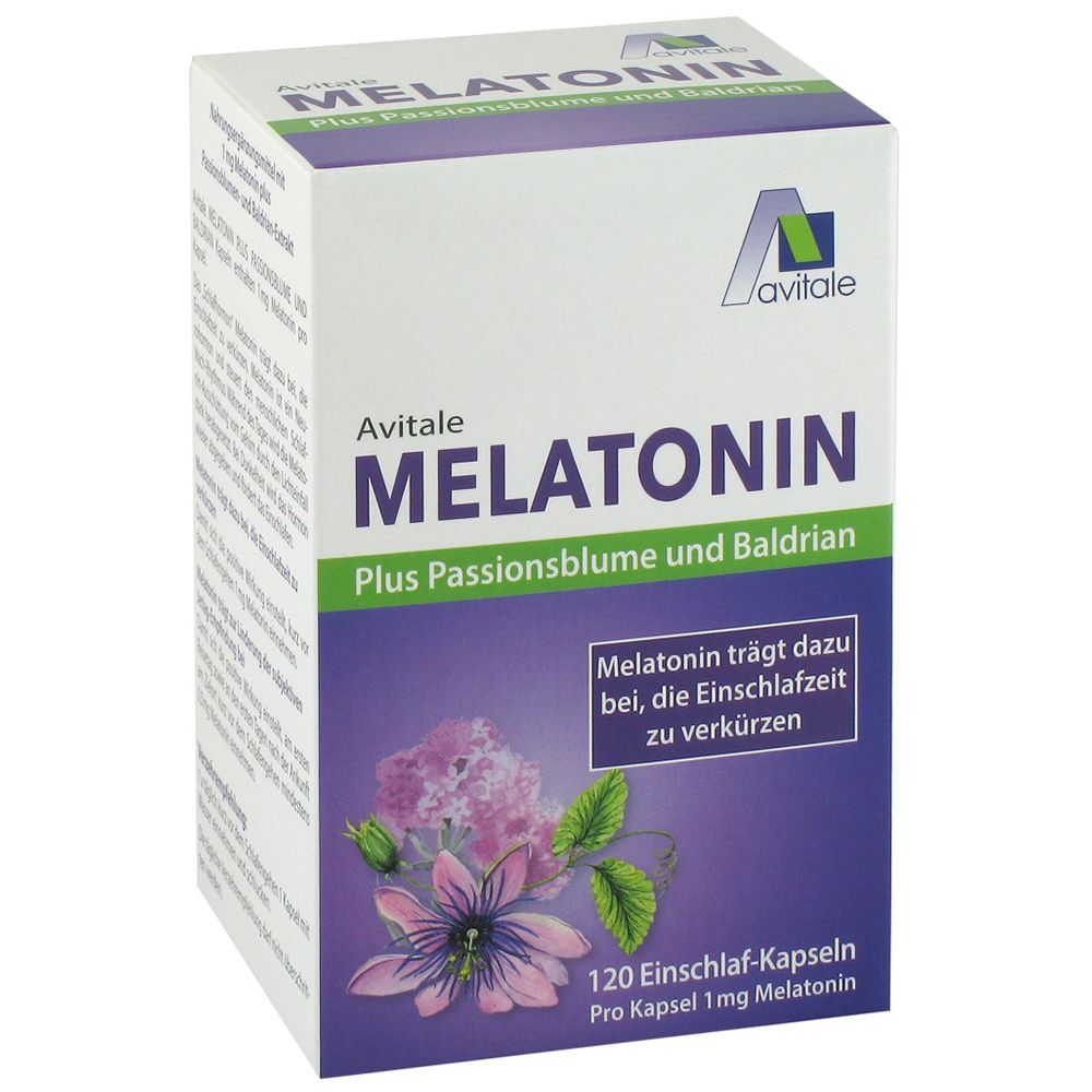 Melatonin plus Passionsblume und Baldrian