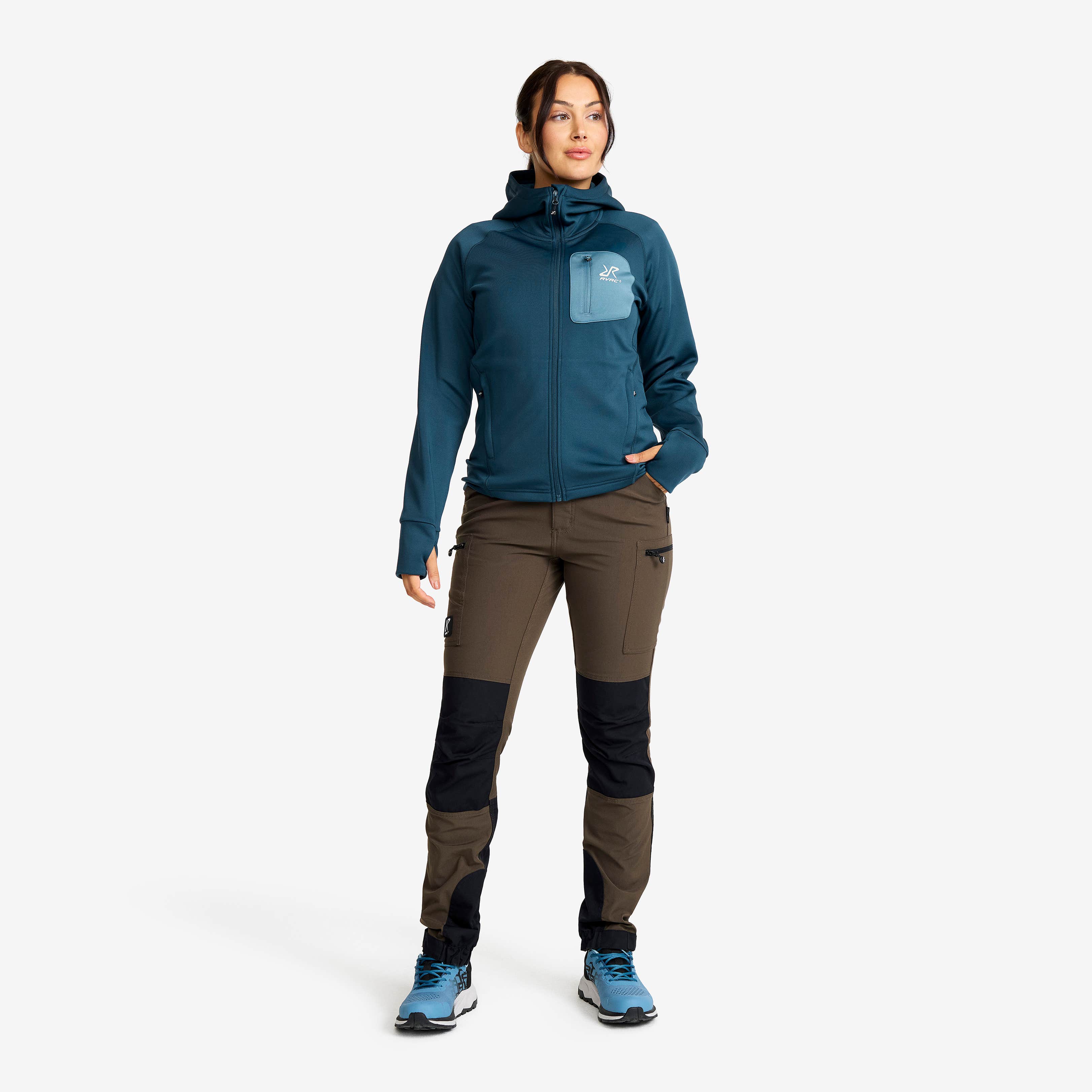 Evolution Stretch Fleece Hoodie Dame Moonlit Ocean/Stellar