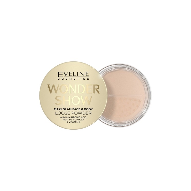 Eveline Wonder Show Maxi Glam Aufhellender loser Puder für Gesicht und Körper, 6 g