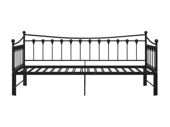 Cadre de canapé-lit extensible Noir Métal 90x200 cm