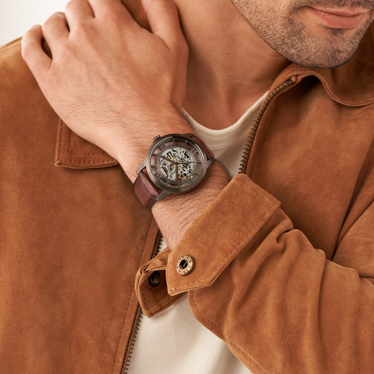Montre homme Fossil Townsman automatiquecuir marron