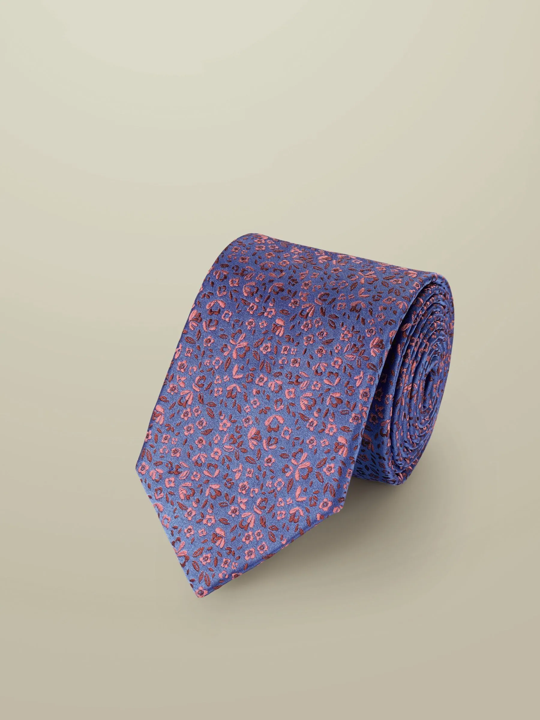 Charles Tyrwhitt Mid And Pink Silk Floral Tie