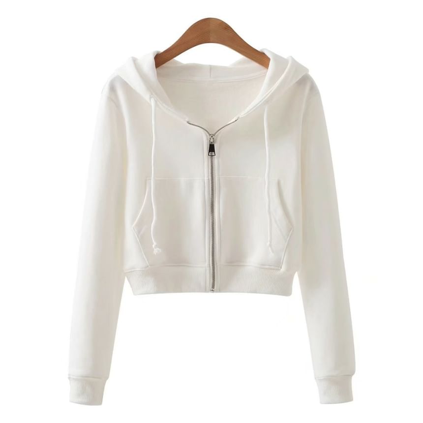 Bazer - Effen cropped hoodie met rits