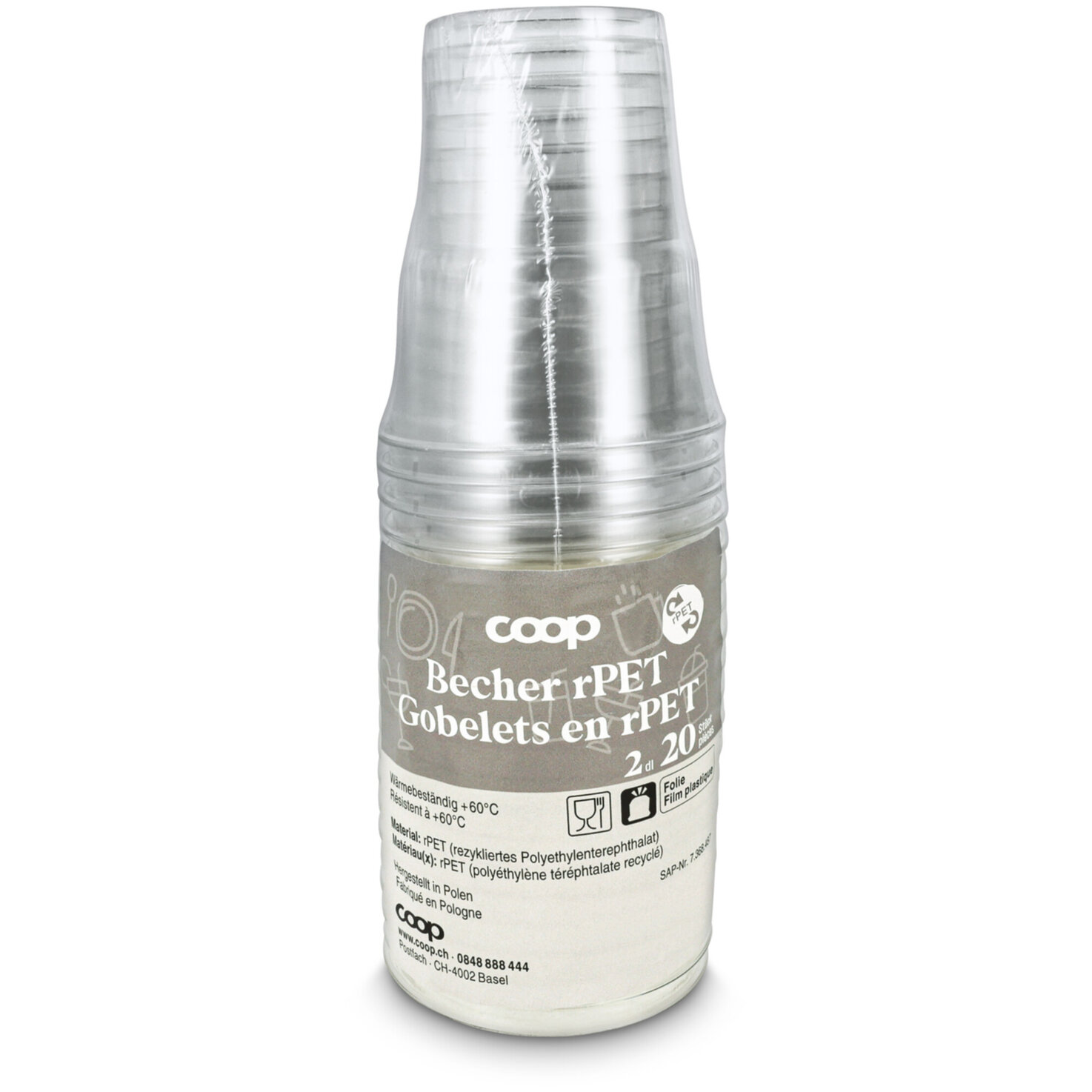 Becher rPET 2dl 20 Stück