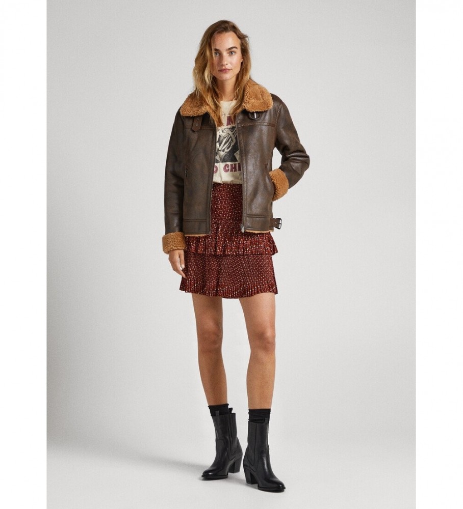 Saia Kendal cor vinho da Pepe Jeans