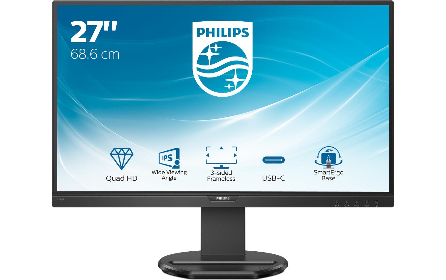 Monitor 276B9/00<br>27-Zoll-Monitor mit Quad-HD-Auflösung und USB-C-Anschluss sowie vielen ergonomischen Einstellungen