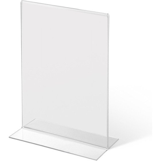 Présentoir de table double face T - Stand acrylique transparent