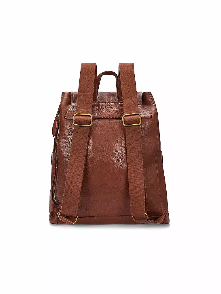 POLO RALPH LAUREN Leder Rucksack  braun