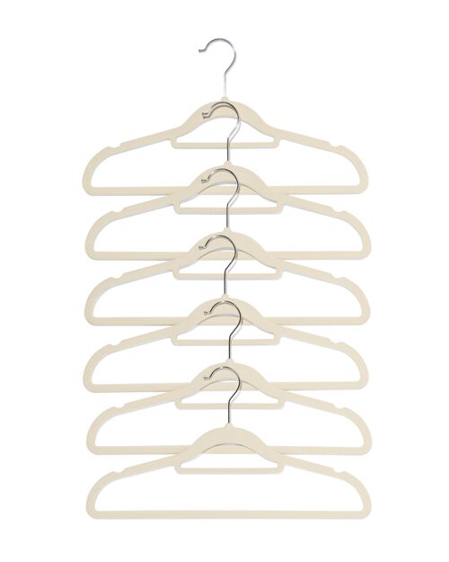 6 cintres en velours blanc