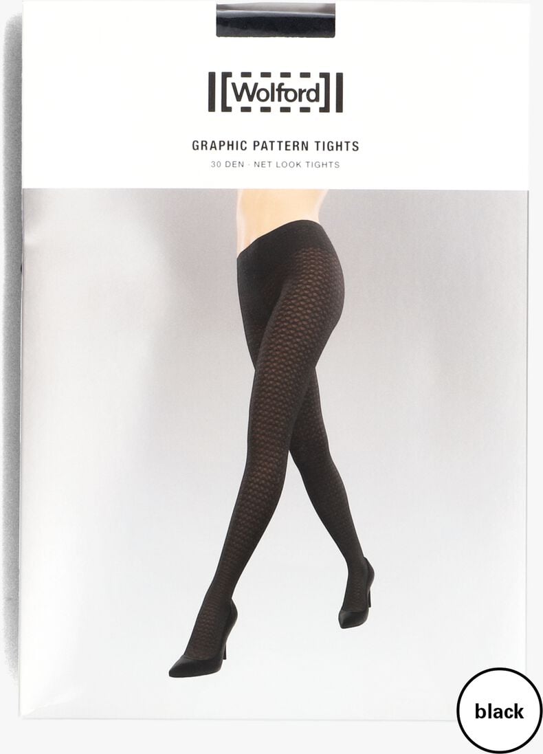 zwarte wolford panty's graphic pattern tights