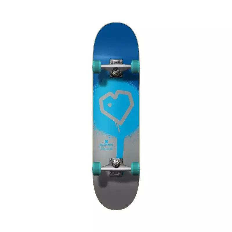 Skate BLUEPRINT Spray Heart V2 Argent/Bleu-vert 7.5