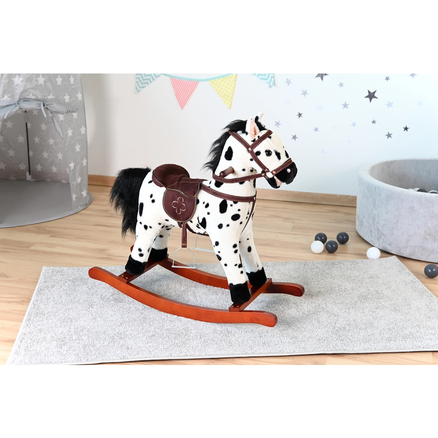 knorr toys® Schaukelpferd Appaloosa schwarz