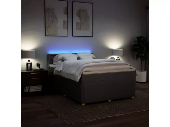 Sommier à lattes de lit avec matelas Taupe 140x190 cm Tissu