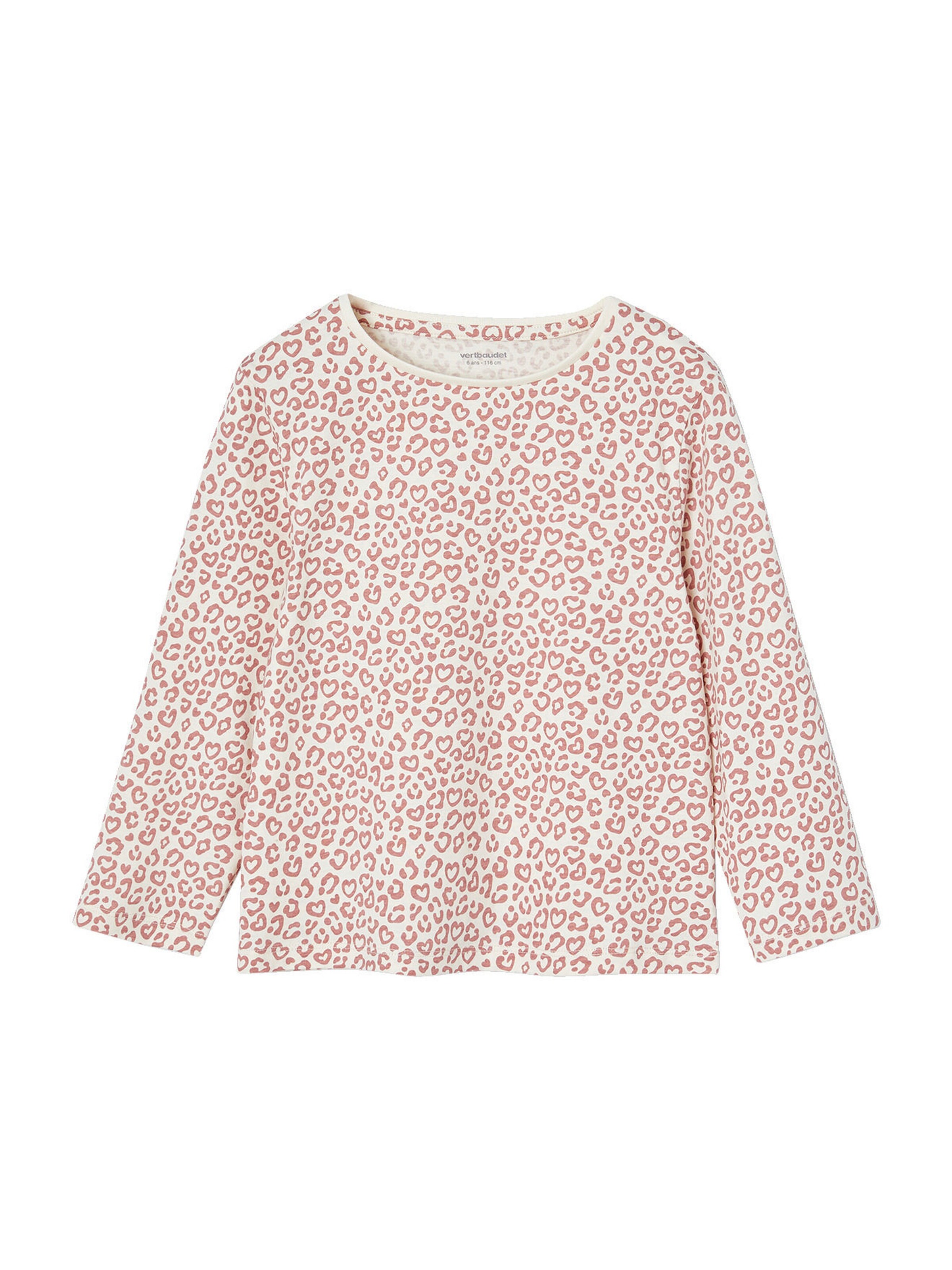 Vertbaudet 3er-Pack Mädchen Shirts mit Print BASIC pack salbeigrün+rosa+leo