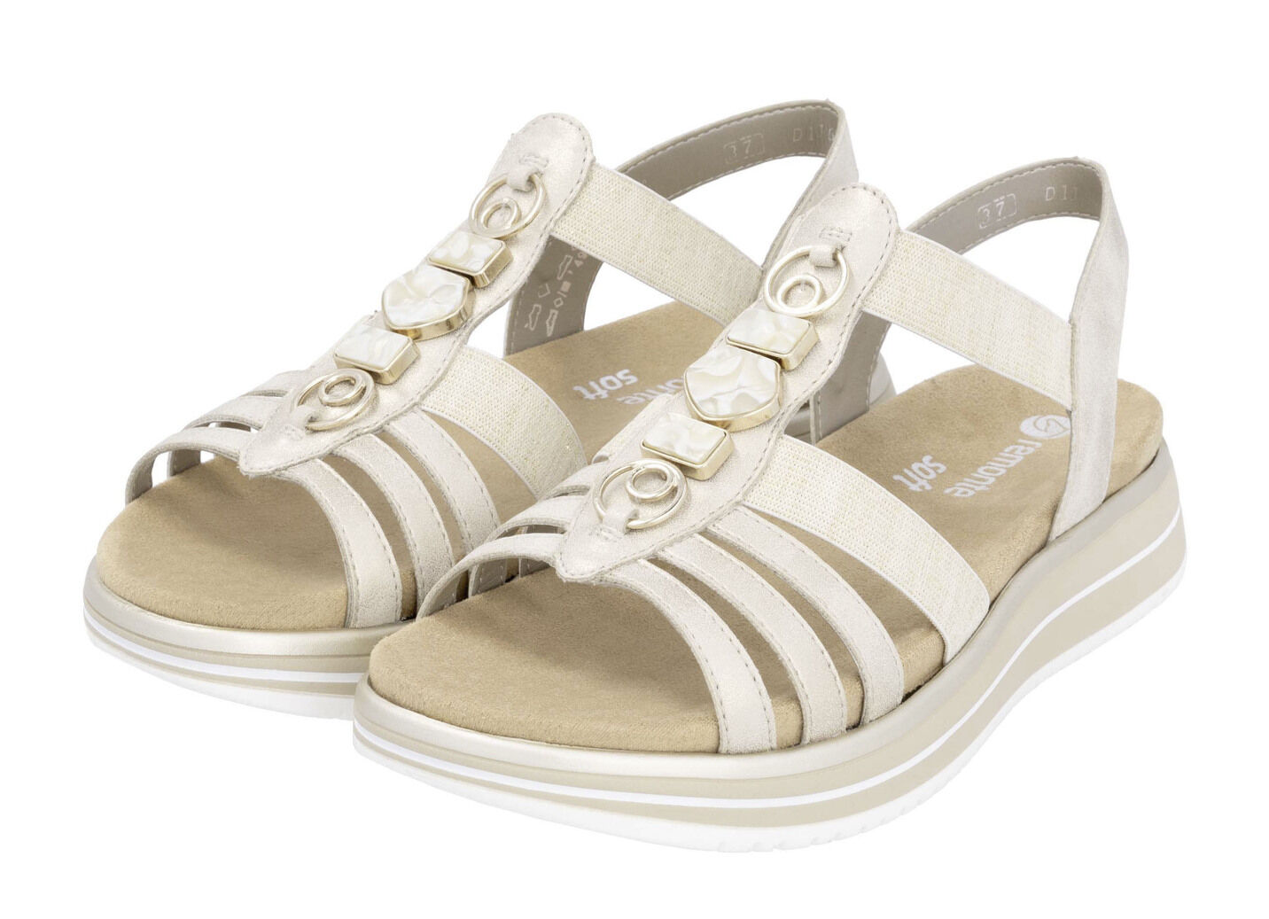 Remonte Riemchen-Sandale mit Metallschmuck