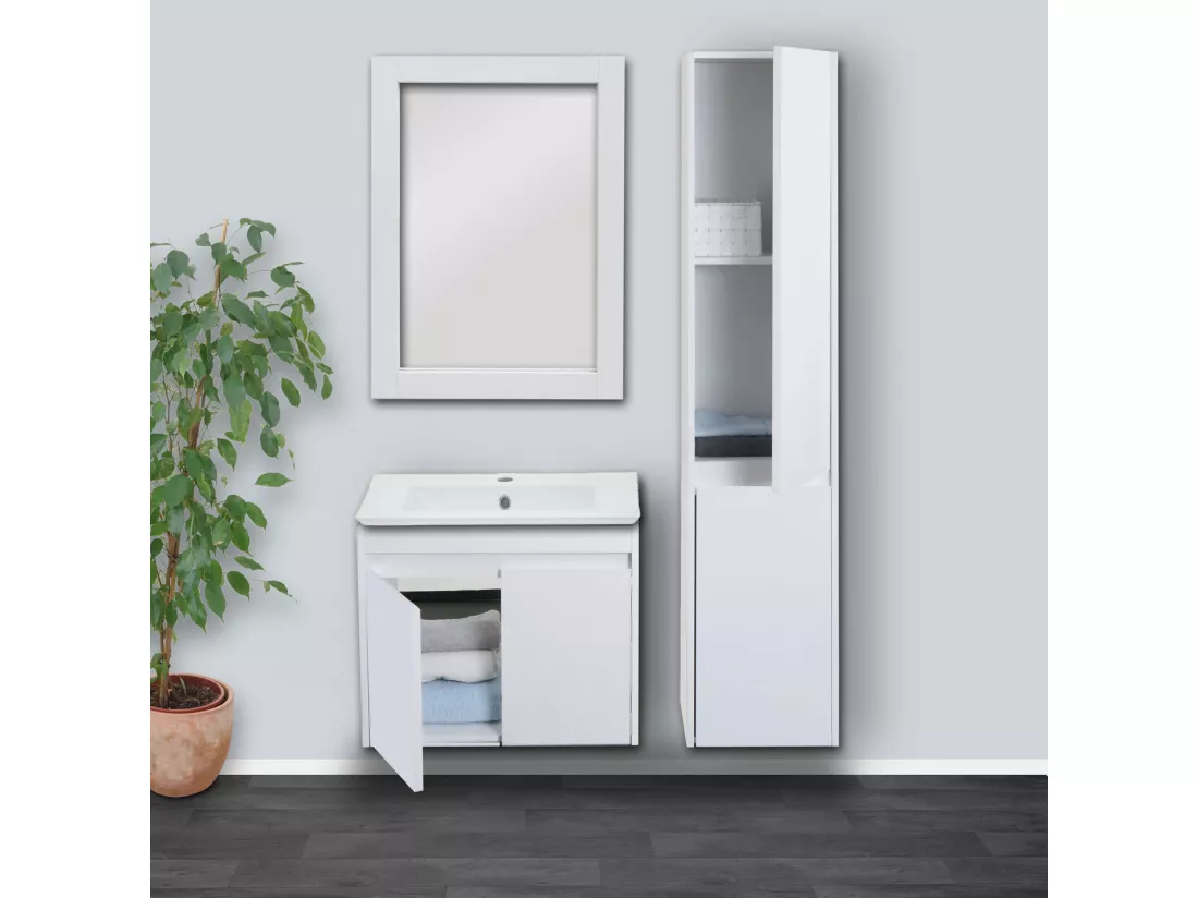 Meuble sous-lavabo MCW-L86, blanc