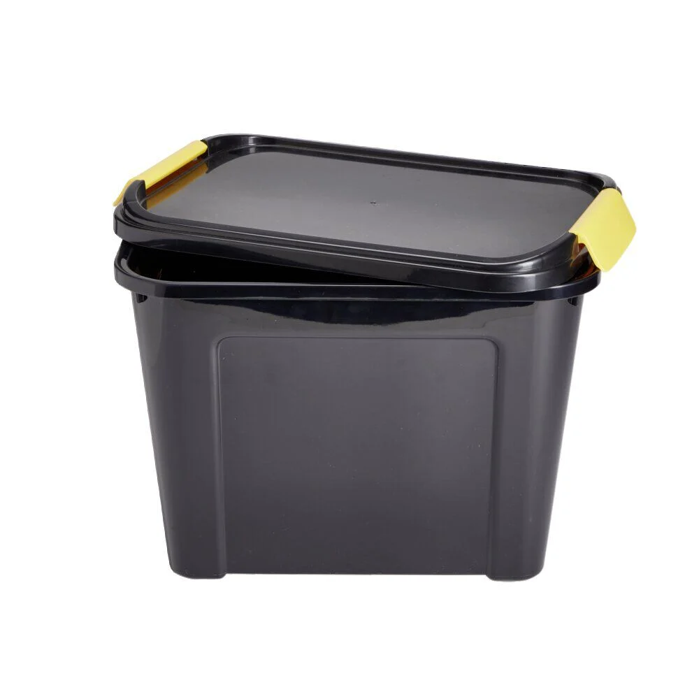 Box de rangement brico 18L à roulettes et couvercle à clip 38x28xH27,7cm