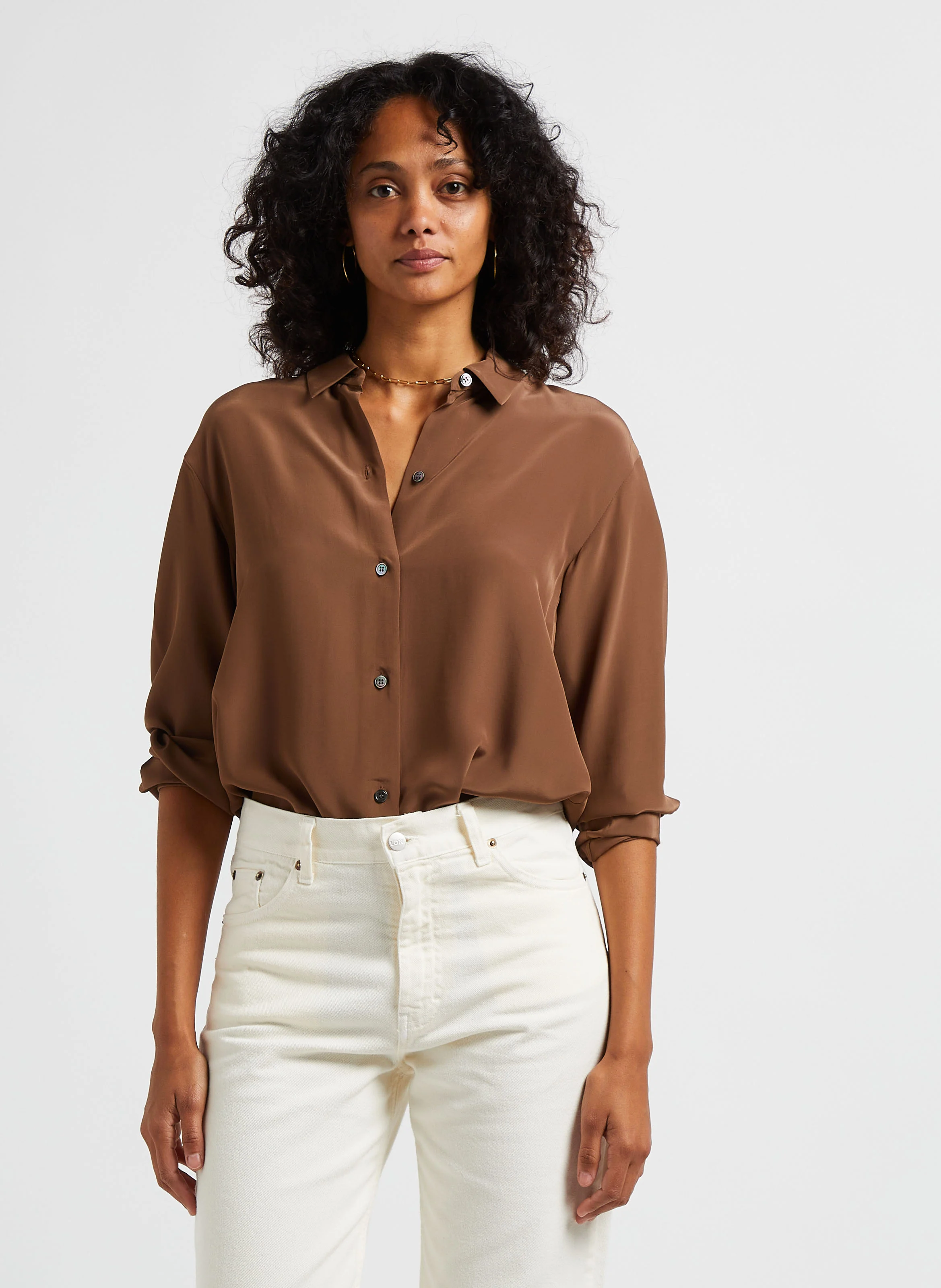 Chemise col classique | Marron