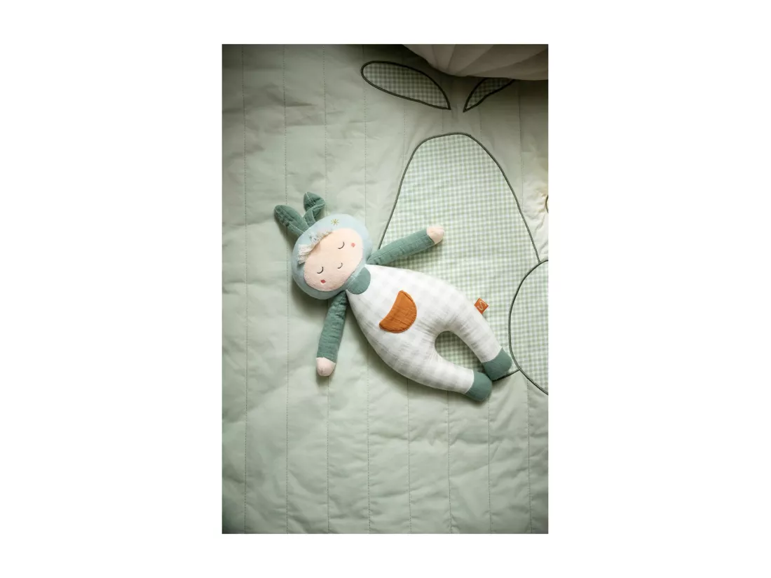 Grand tapis 100x100 cm en Lin Vert tilleul