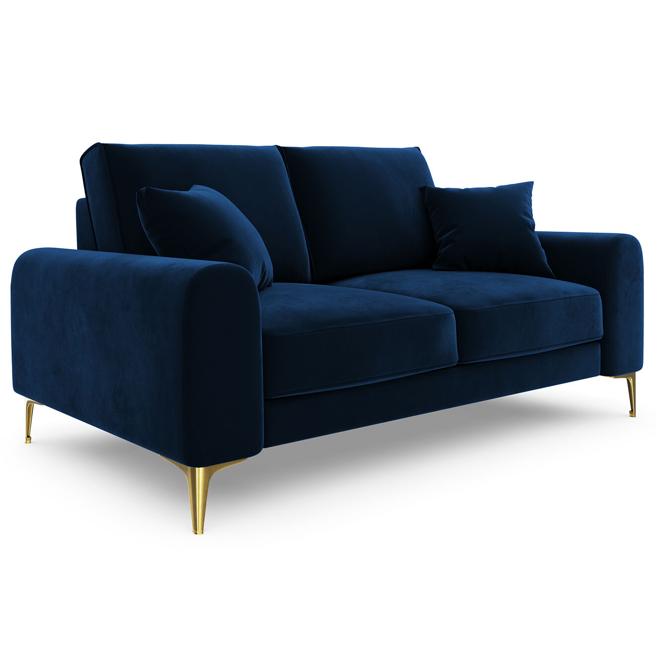 Mazzini Sofas Canapé 2 places velours madara bleu roi - 172x102x90 cm