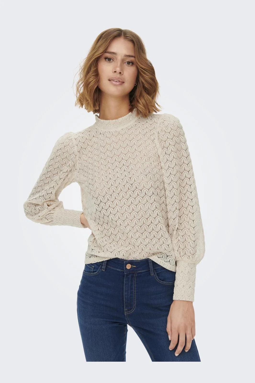 JDY JDYavery L/S Lace Top 4048744 sandshell