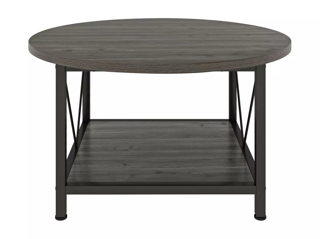 YITAHOME Table Basse Ronde - Gris - 80X80X46CM - Capacité de Charge 50kg - Table Basse Bois - Salon - Canapé