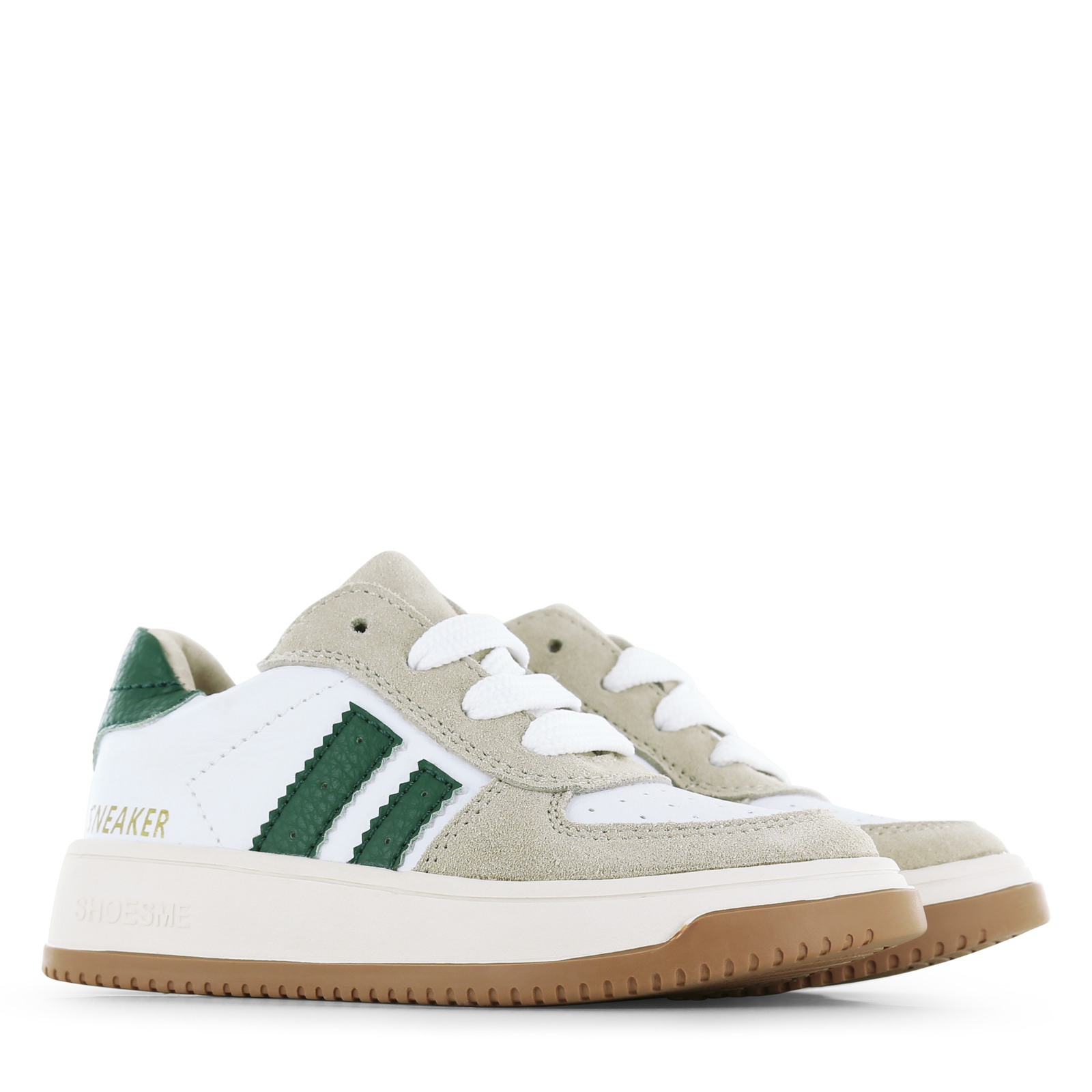 Shoesme wit-groene sneaker Microfiber leer, Suède | Jongens schoenen
