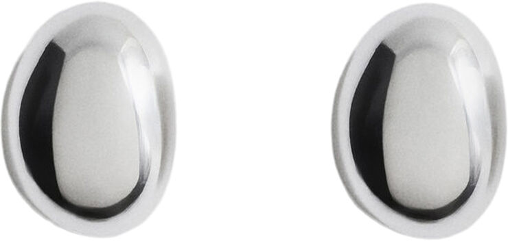 MANGO Round volume earrings Silver