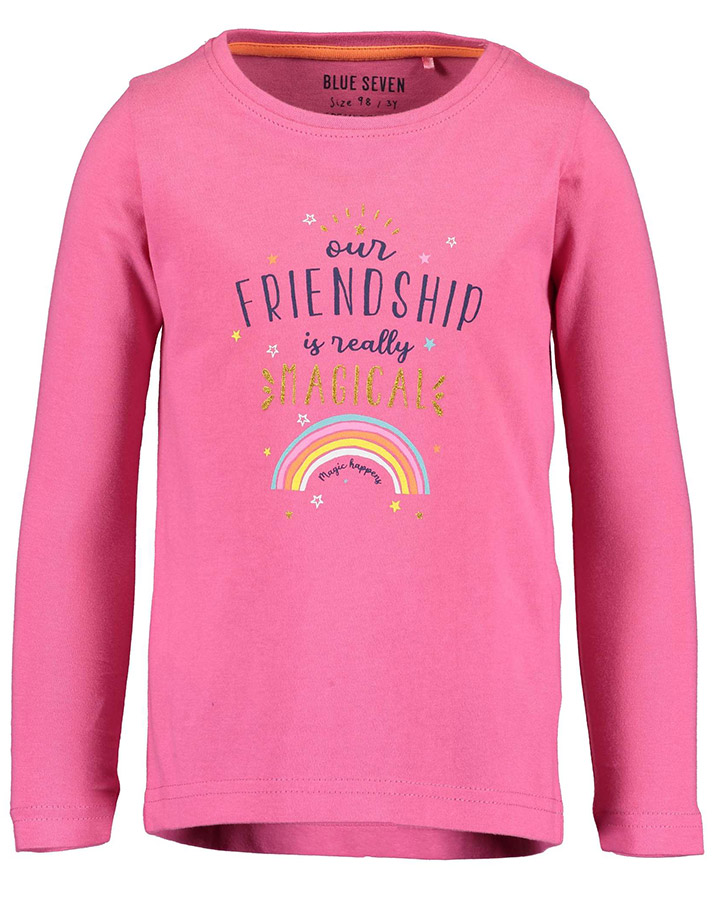 Langarmshirt FRIENDSHIP – RAINBOW in pink