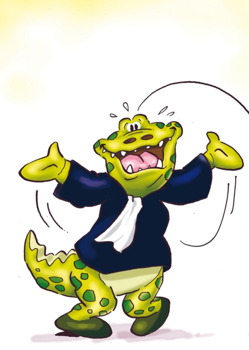 Doodles | Geslaagd kaart | krokodil