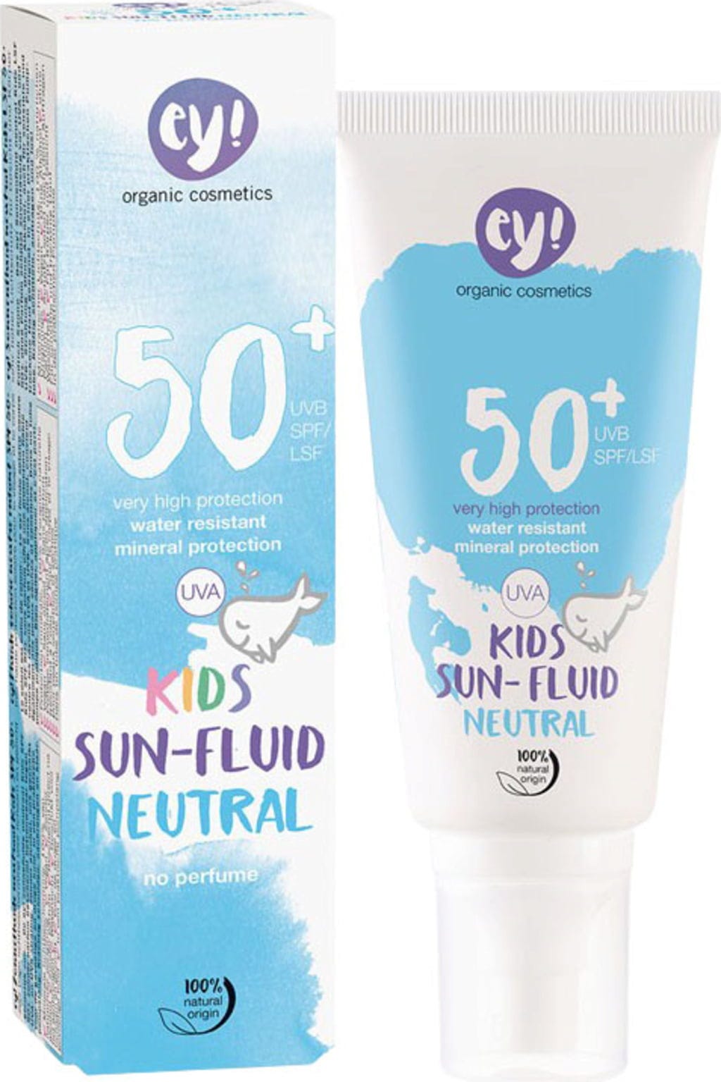 ey! organic cosmetics  Kids Sun Fluid Neutral SPF 50+, 100 ml