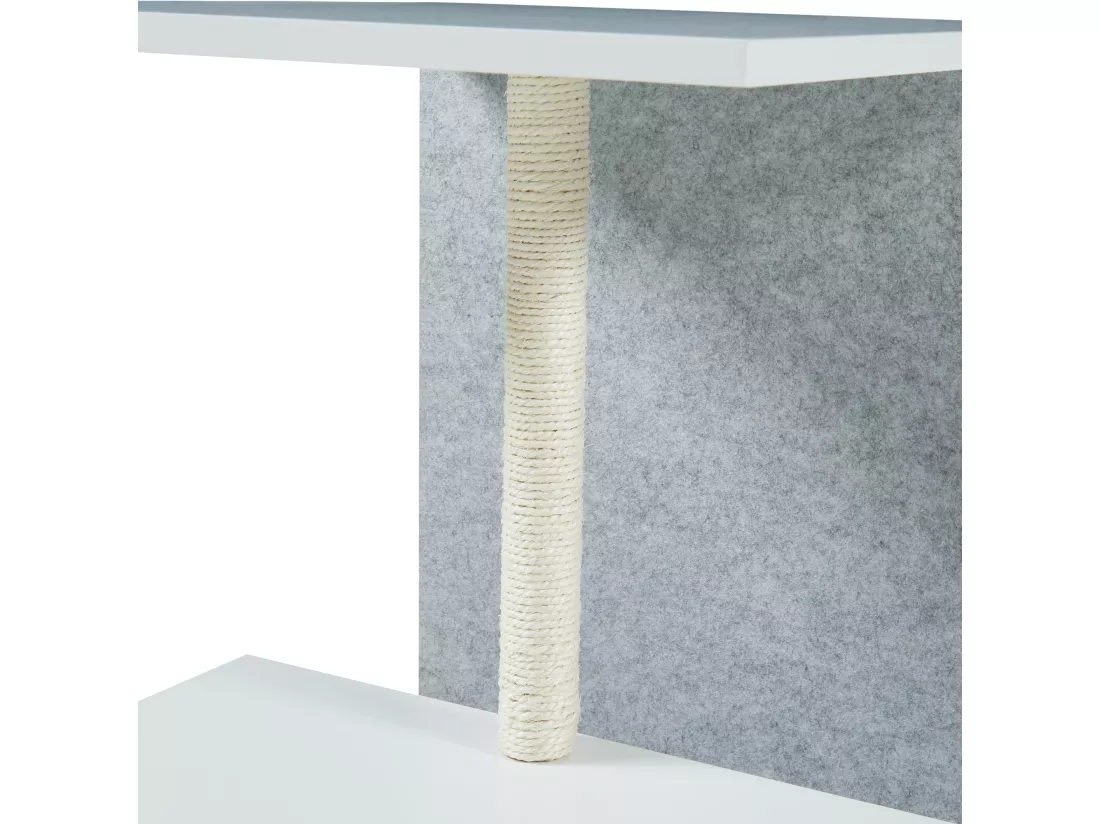 Table d'appoint avec arbre à chat Masfjorden 60 x 40 x 40 cm blanc [en.casa]