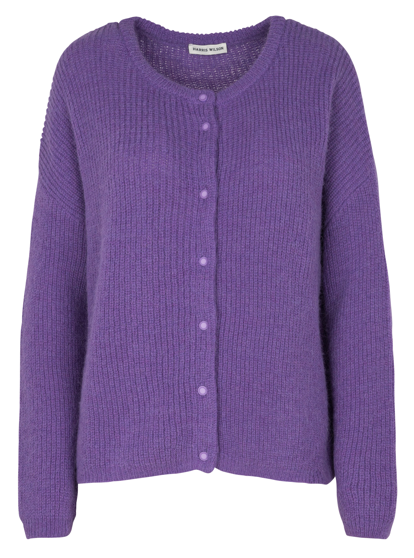 ERMAN - Gilet oversize col rond en laine mélangée | Violet